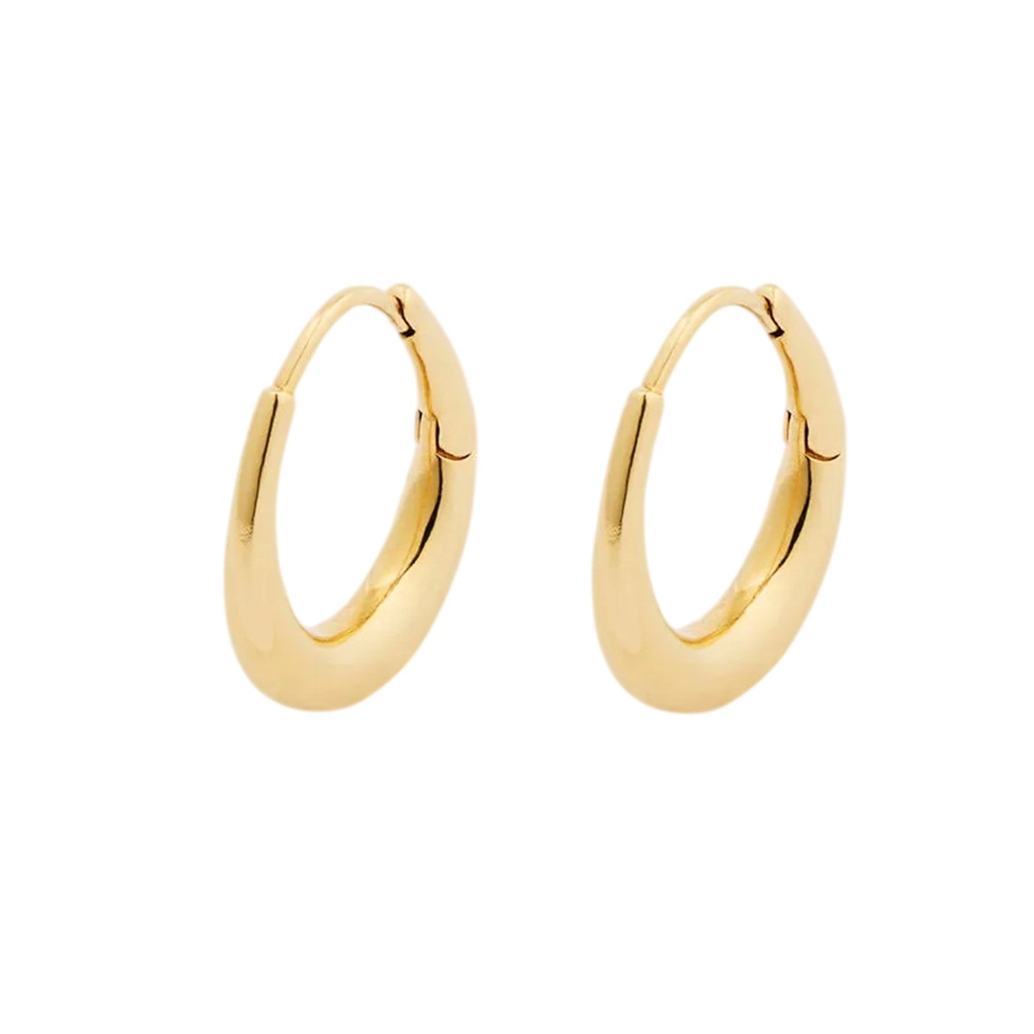 Gold - Back - Soeur Womens-Ladies Grande Creole Gold Plated Circular Hoop Earrings