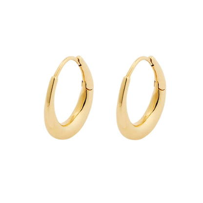 Gold - Back - Soeur Womens-Ladies Grande Creole Gold Plated Circular Hoop Earrings