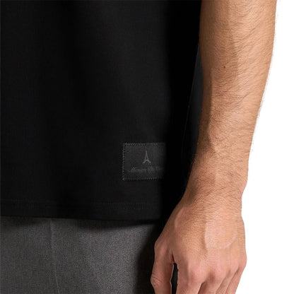 Black - Side - Maniere De Voir Mens Cotton Relaxed Fit T-Shirt