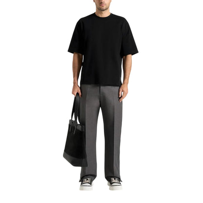 Black - Close up - Maniere De Voir Mens Cotton Relaxed Fit T-Shirt