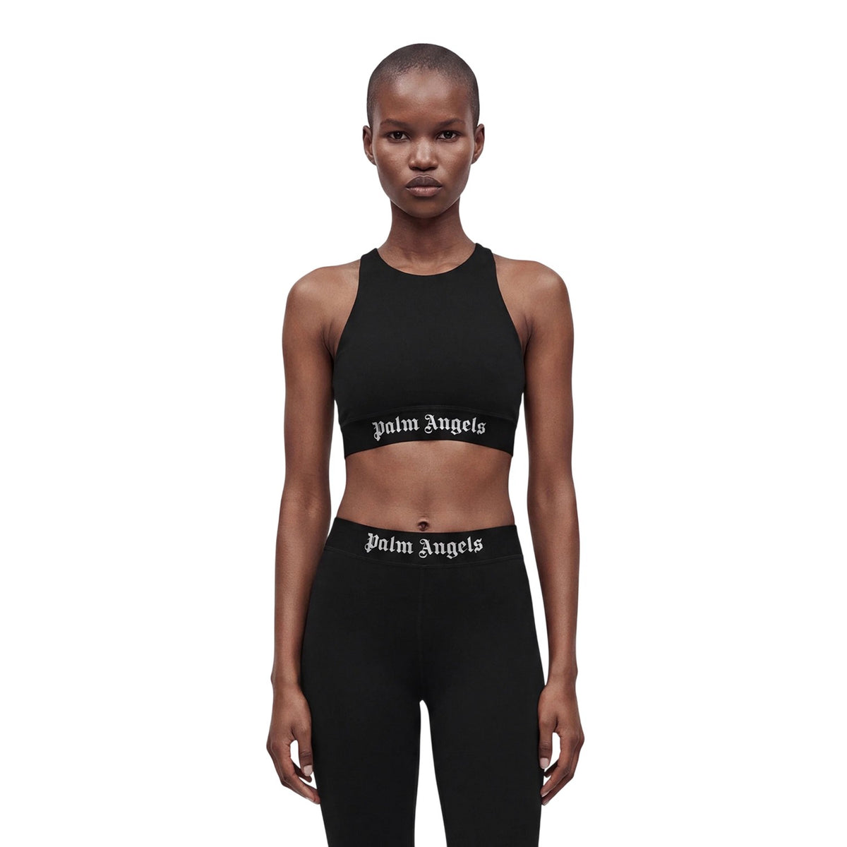 Black-White - Lifestyle - Palm Angels Womens-Ladies Strappy Sport Crop Top