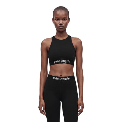 Black-White - Lifestyle - Palm Angels Womens-Ladies Strappy Sport Crop Top