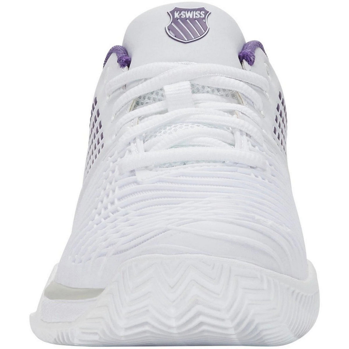 White-Purple - Close up - K-Swiss Mens Striped Tennis Shoes