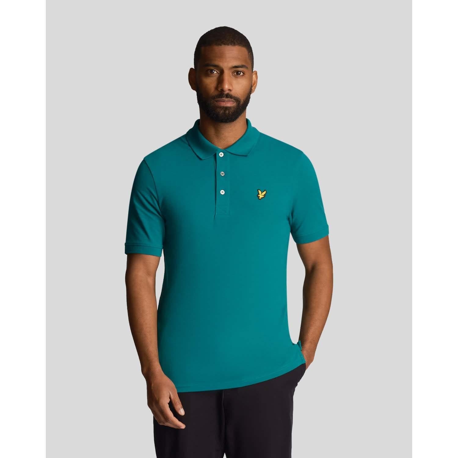 Green - Front - Lyle & Scott Mens Plain Polo Shirt