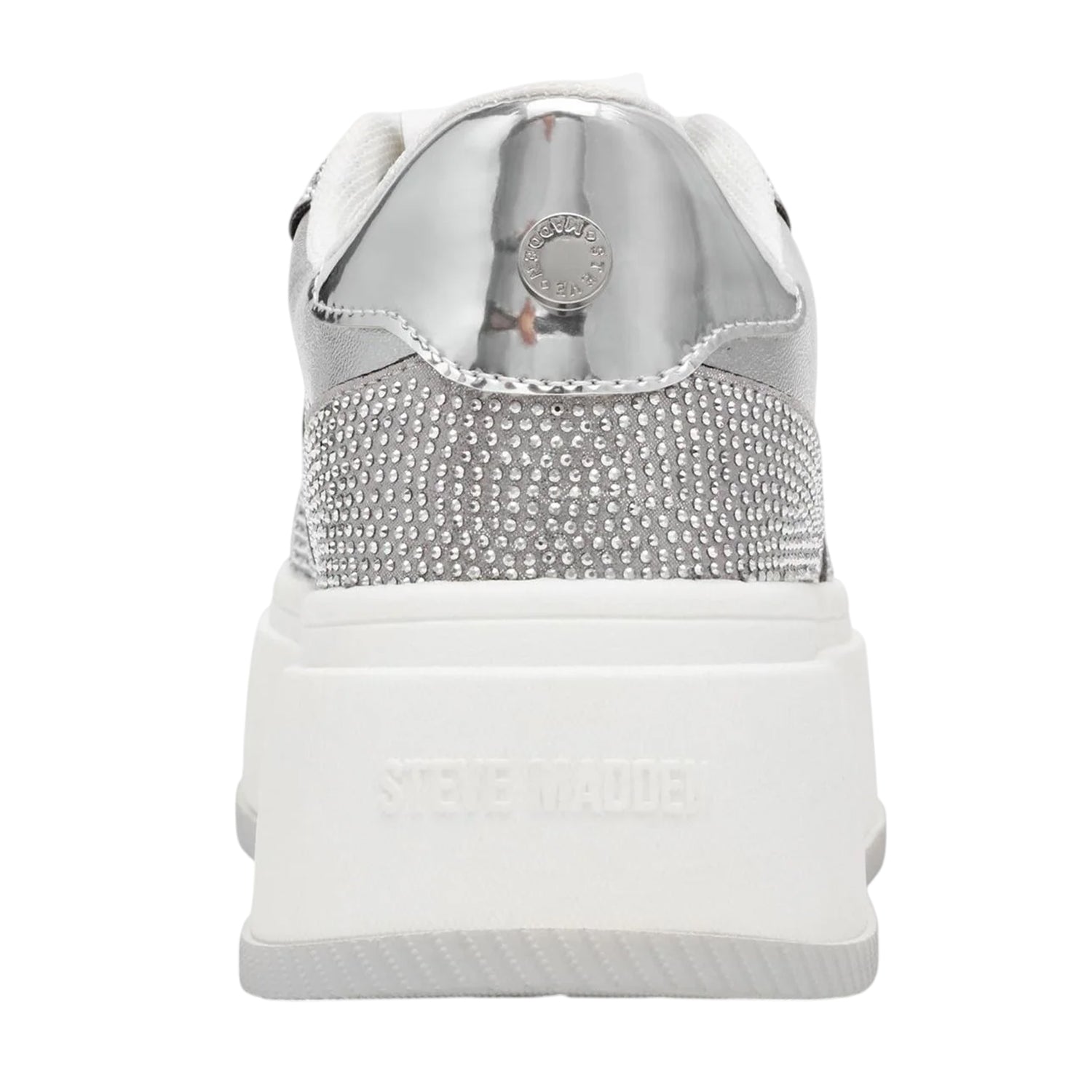 Silver - Back - Steve Madden Womens-Ladies Dynamo Trainers