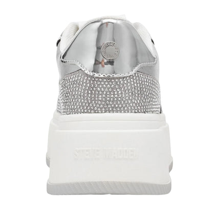 Silver - Back - Steve Madden Womens-Ladies Dynamo Trainers