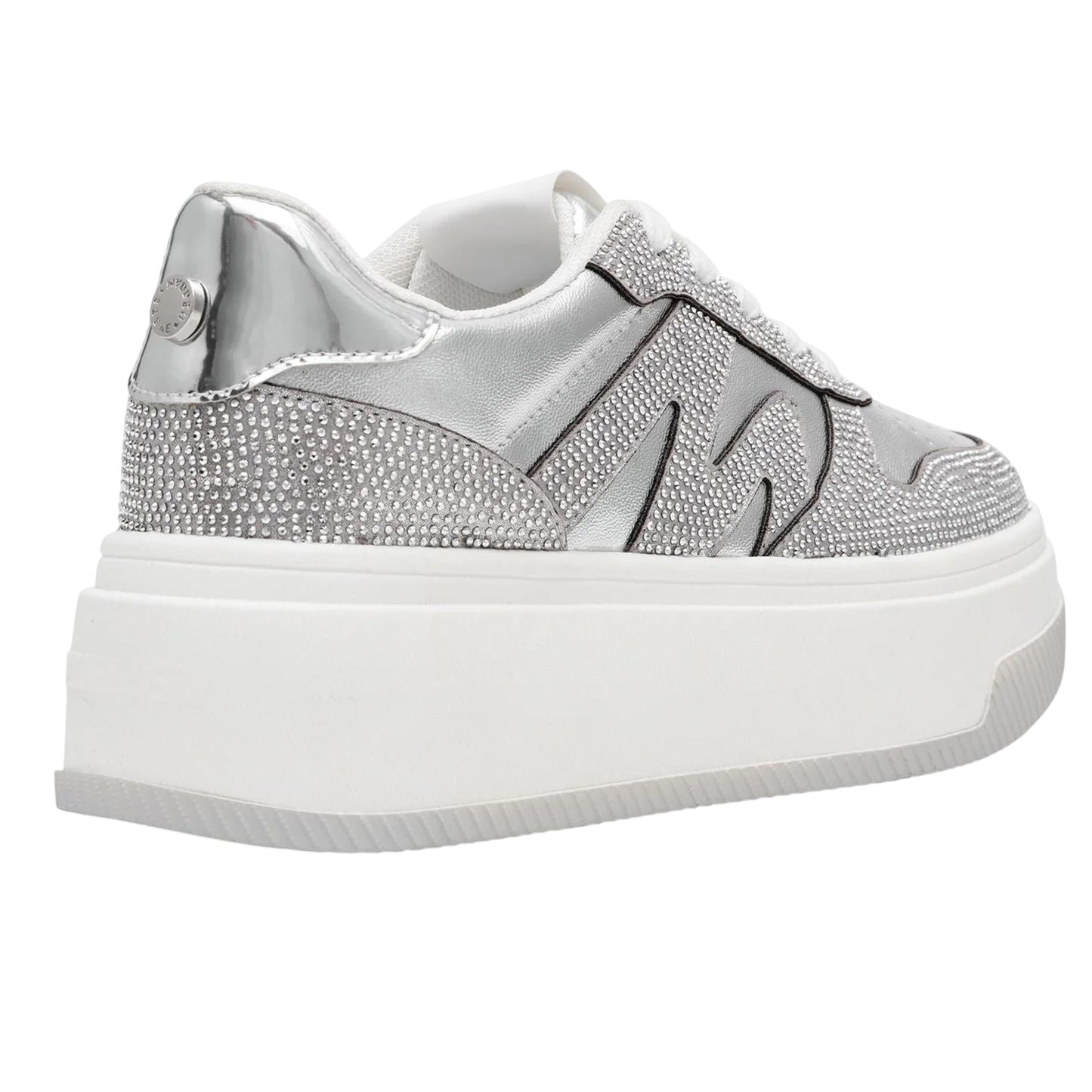 Silver - Pack Shot - Steve Madden Womens-Ladies Dynamo Trainers