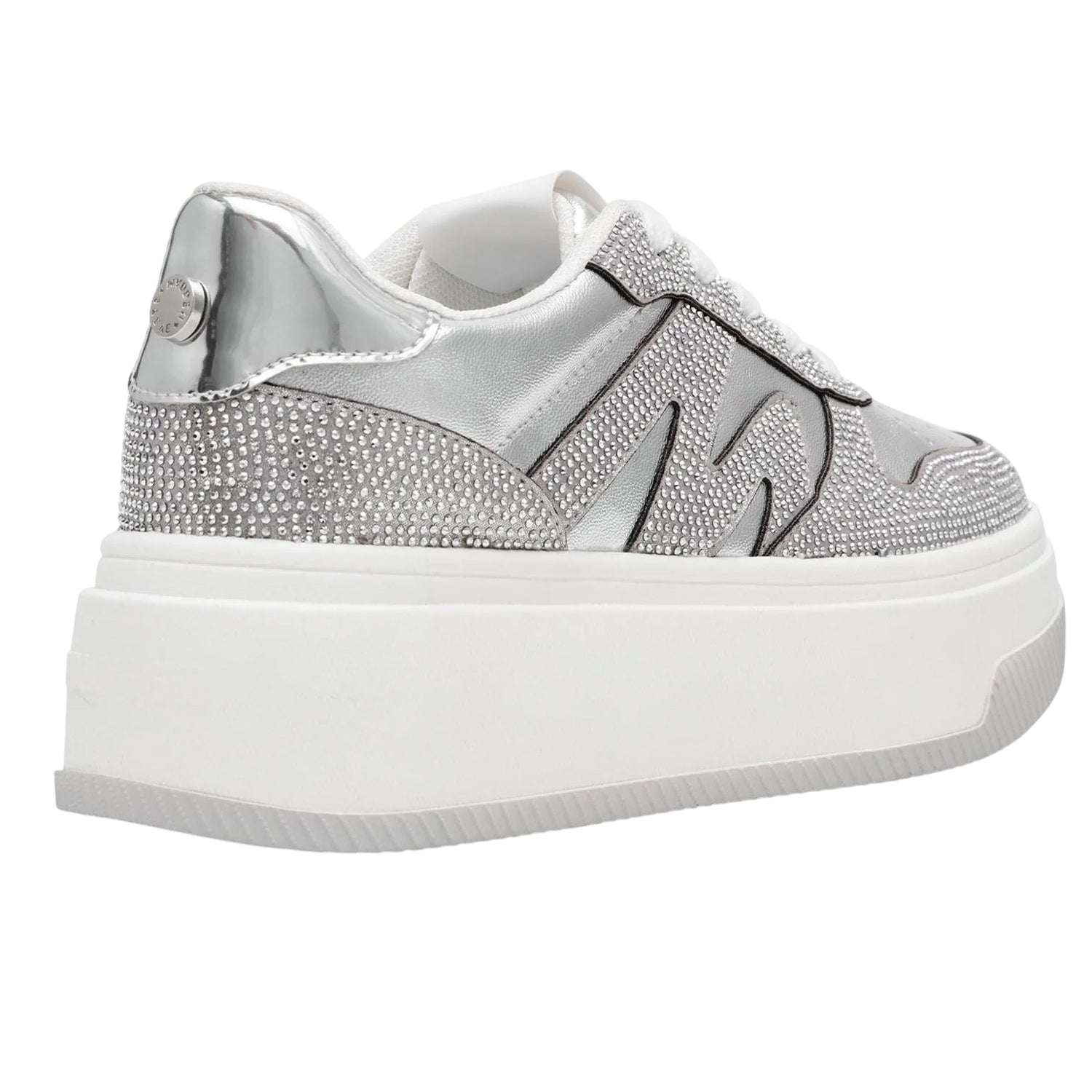 Silver - Pack Shot - Steve Madden Womens-Ladies Dynamo Trainers