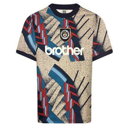 Ecru-Blue - Front - Score Draw Mens 1994 Home Manchester City FC Goalkeeper Jersey