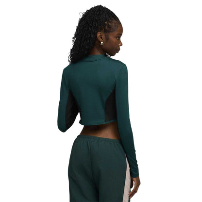 Green-Terrain - Lifestyle - Puma Womens-Ladies Lifestyle Formula 1 Long-Sleeved Corset Top