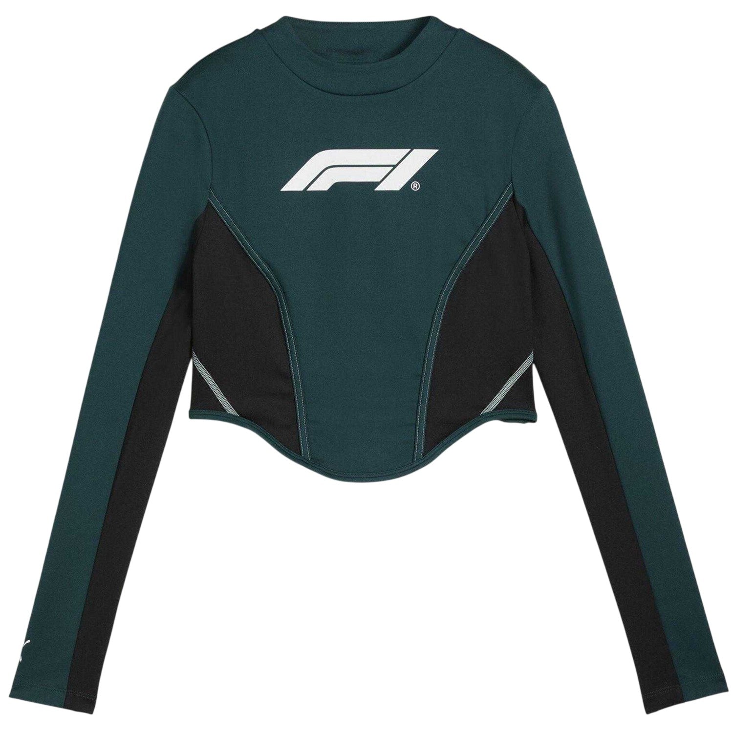 Green-Terrain - Front - Puma Womens-Ladies Lifestyle Formula 1 Long-Sleeved Corset Top