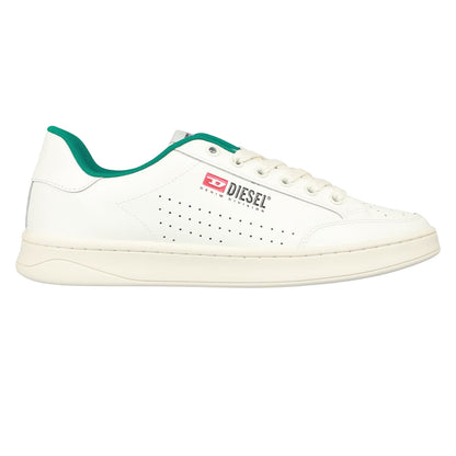 White - Front - Diesel Unisex Adult Cowhide Leather Trainers