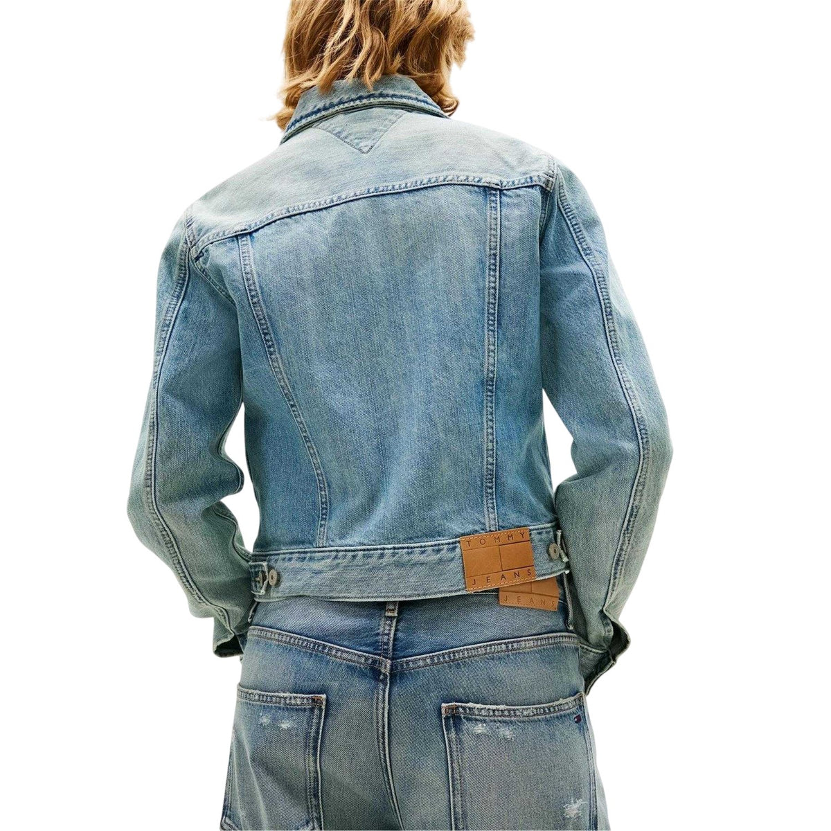 Light Denim - Back - Tommy Jeans Womens-Ladies Relaxed Fit Trucker Jacket