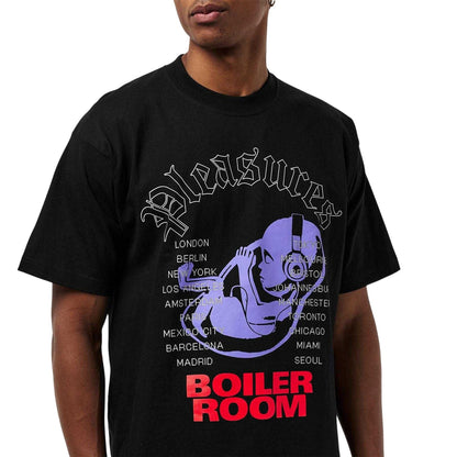 Black - Side - Pleasures Mens Boiler Room Headphones Cotton T-Shirt