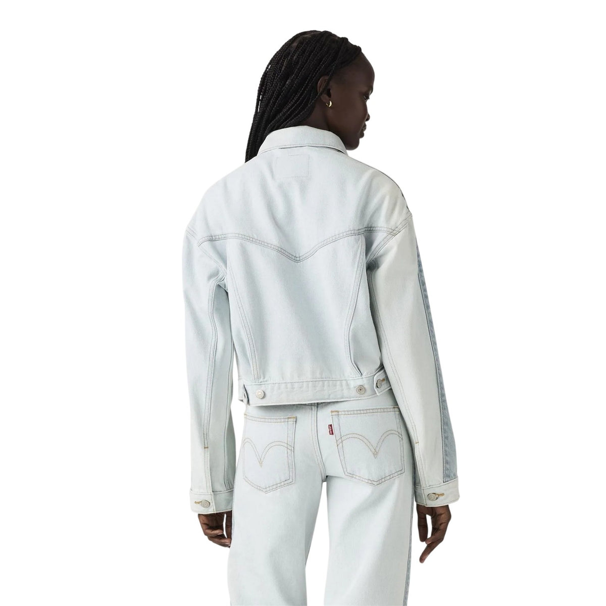 Blue - Back - Levis Womens-Ladies Shrunken 90s Collared Slim Long-Sleeved Denim Jackets