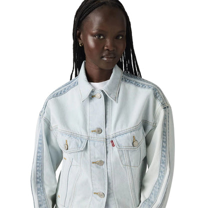 Blue - Lifestyle - Levis Womens-Ladies Shrunken 90s Collared Slim Long-Sleeved Denim Jackets