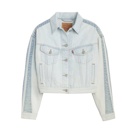 Blue - Front - Levis Womens-Ladies Shrunken 90s Collared Slim Long-Sleeved Denim Jackets