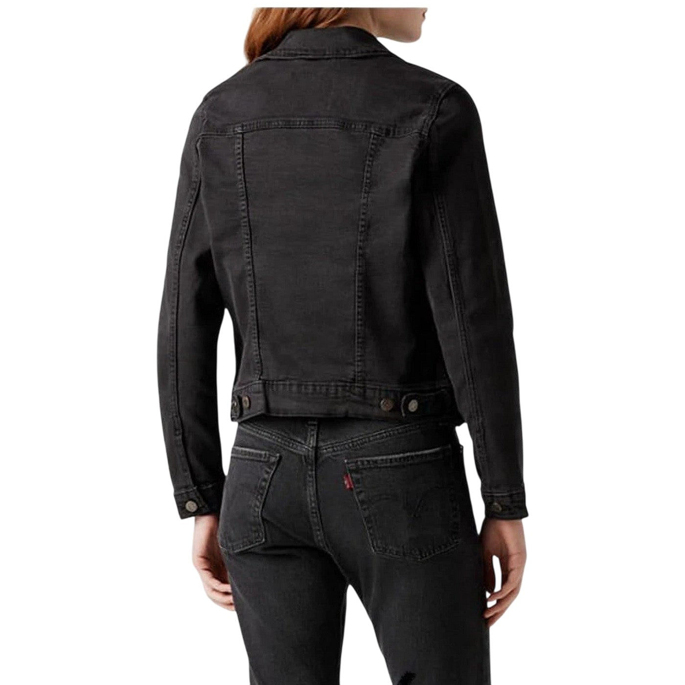Black Air - Back - Levis Womens-Ladies Plain Denim Long-Sleeved Trucker Jacket