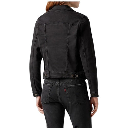 Black Air - Back - Levis Womens-Ladies Plain Denim Long-Sleeved Trucker Jacket