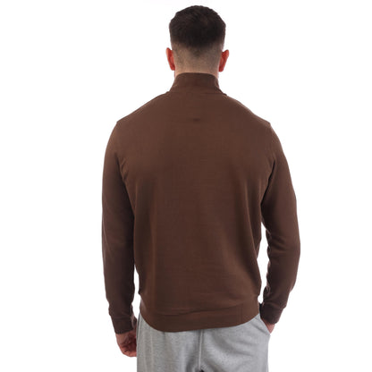 Brown - Back - Lyle & Scott Mens Loopback Quarter Zip Sweatshirt