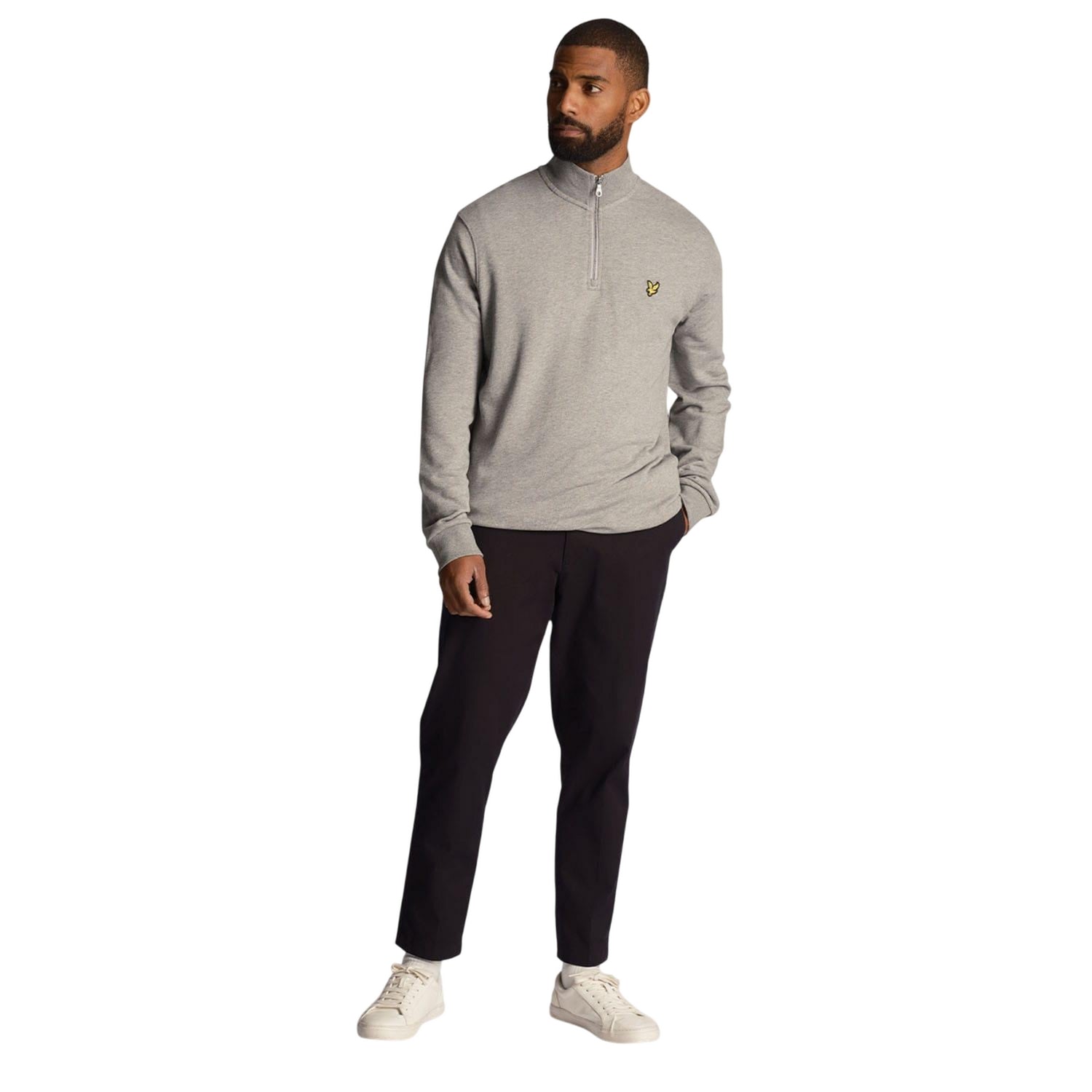 Grey - Lifestyle - Lyle & Scott Mens Loopback Quarter Zip Sweatshirt