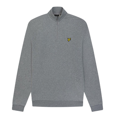 Grey - Front - Lyle & Scott Mens Loopback Quarter Zip Sweatshirt