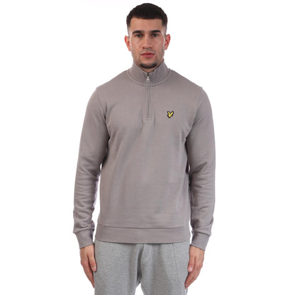 Light Grey - Front - Lyle & Scott Mens Loopback Quarter Zip Sweatshirt