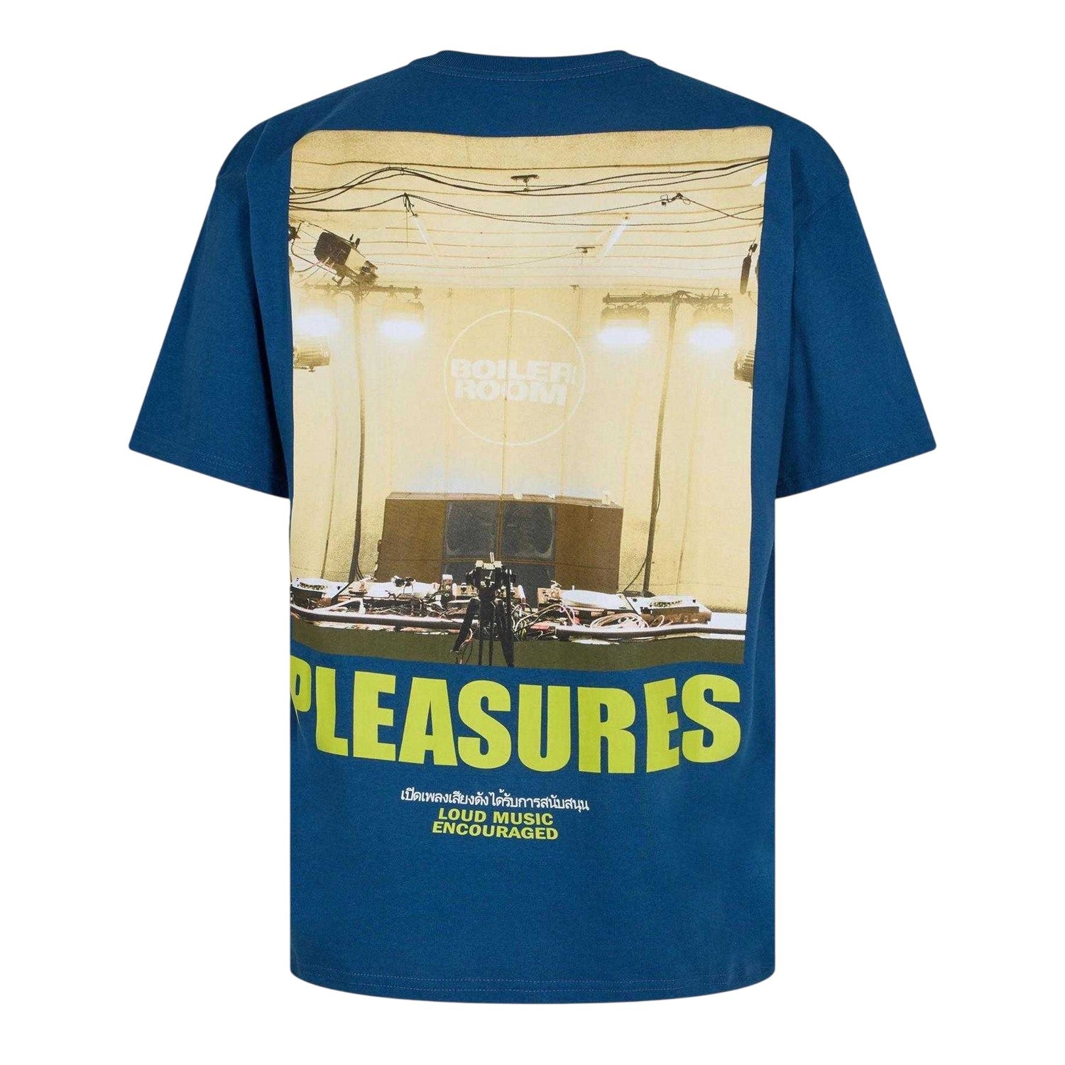 Blue - Back - Pleasures Mens Boiler Room Turntable T-Shirt
