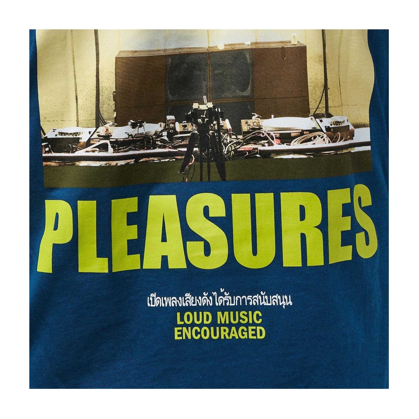 Blue - Side - Pleasures Mens Boiler Room Turntable T-Shirt