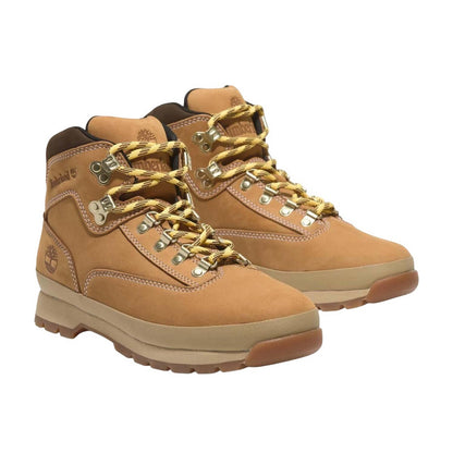 Wheat - Front - Timberland Mens Euro Hiker Full Grain Leather Mid Cut Chelsea Boots