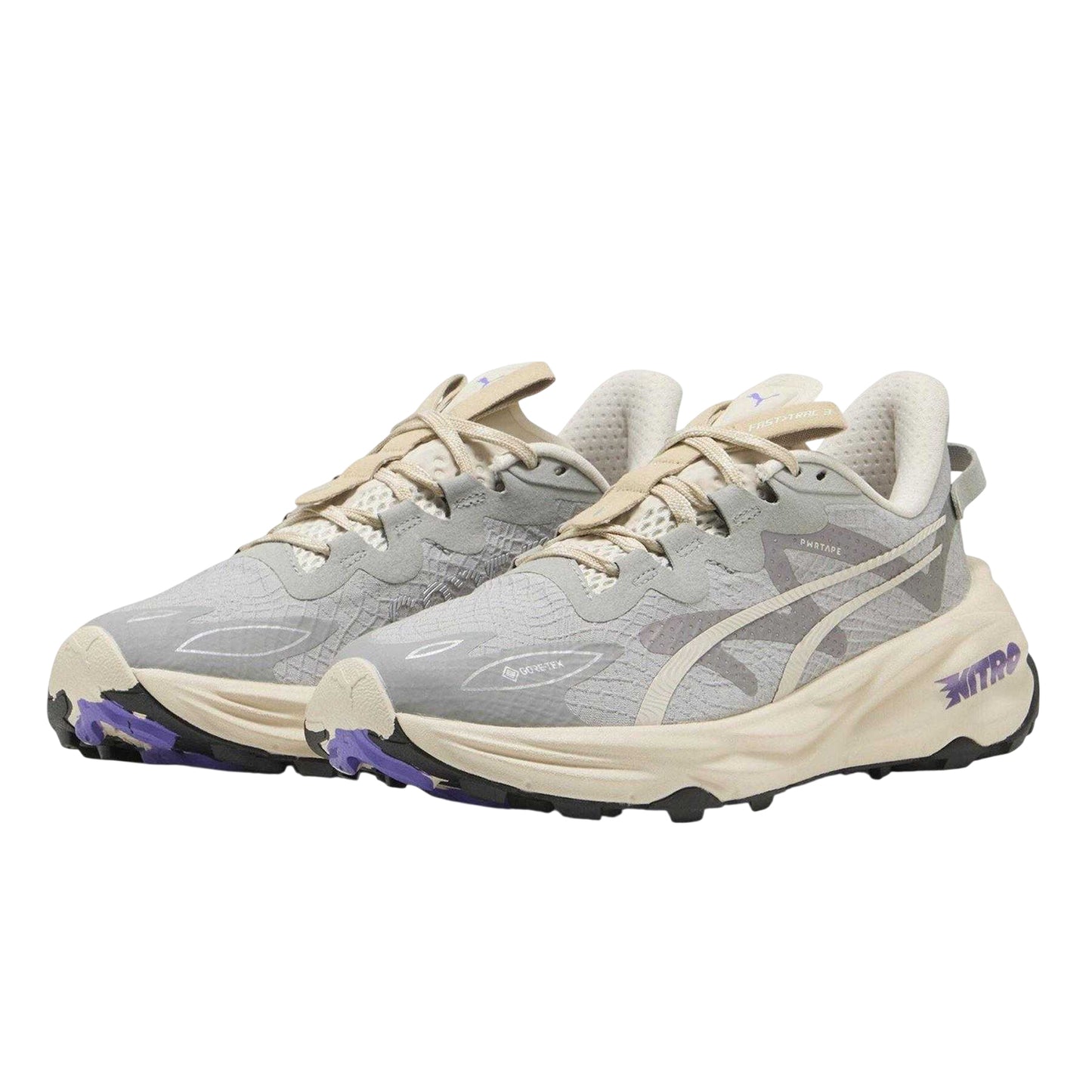 Grey - Pack Shot - Puma Womens-Ladies Fast Trac Nitro 3 GORE-TEX Running Shoes