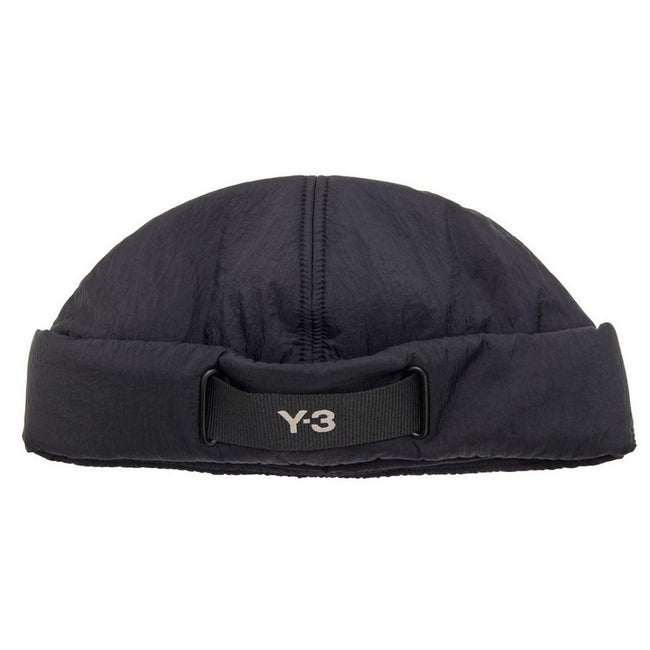 Black - Front - Y-3 Unisex Adult Padded Webbing Beanie