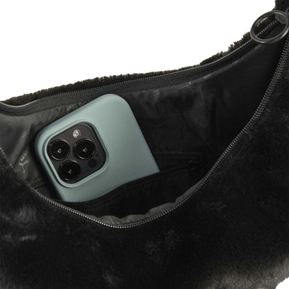 Puma Black - Side - Puma Up Faux Fur Slouch Hobo Bag