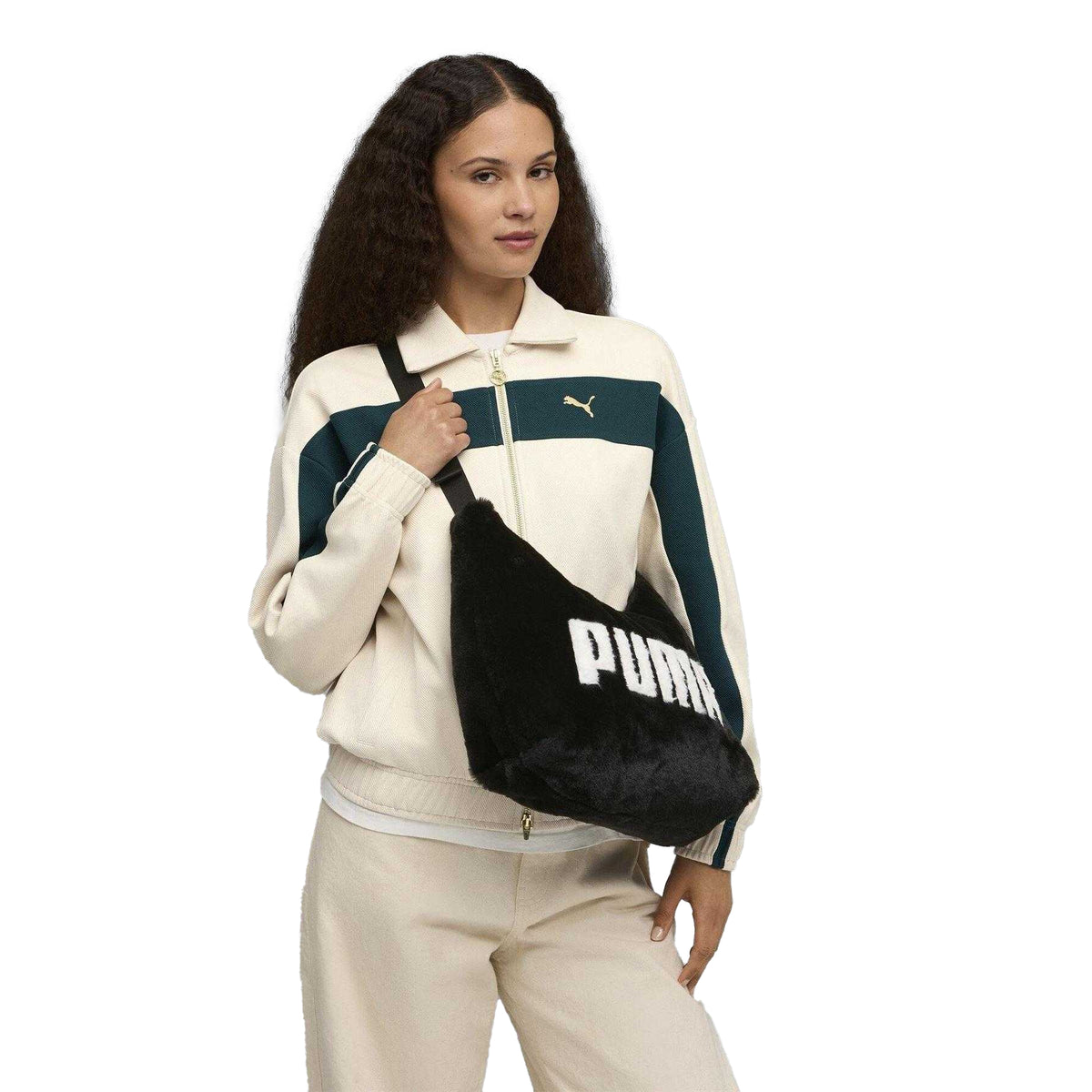 Puma Black - Pack Shot - Puma Up Faux Fur Slouch Hobo Bag