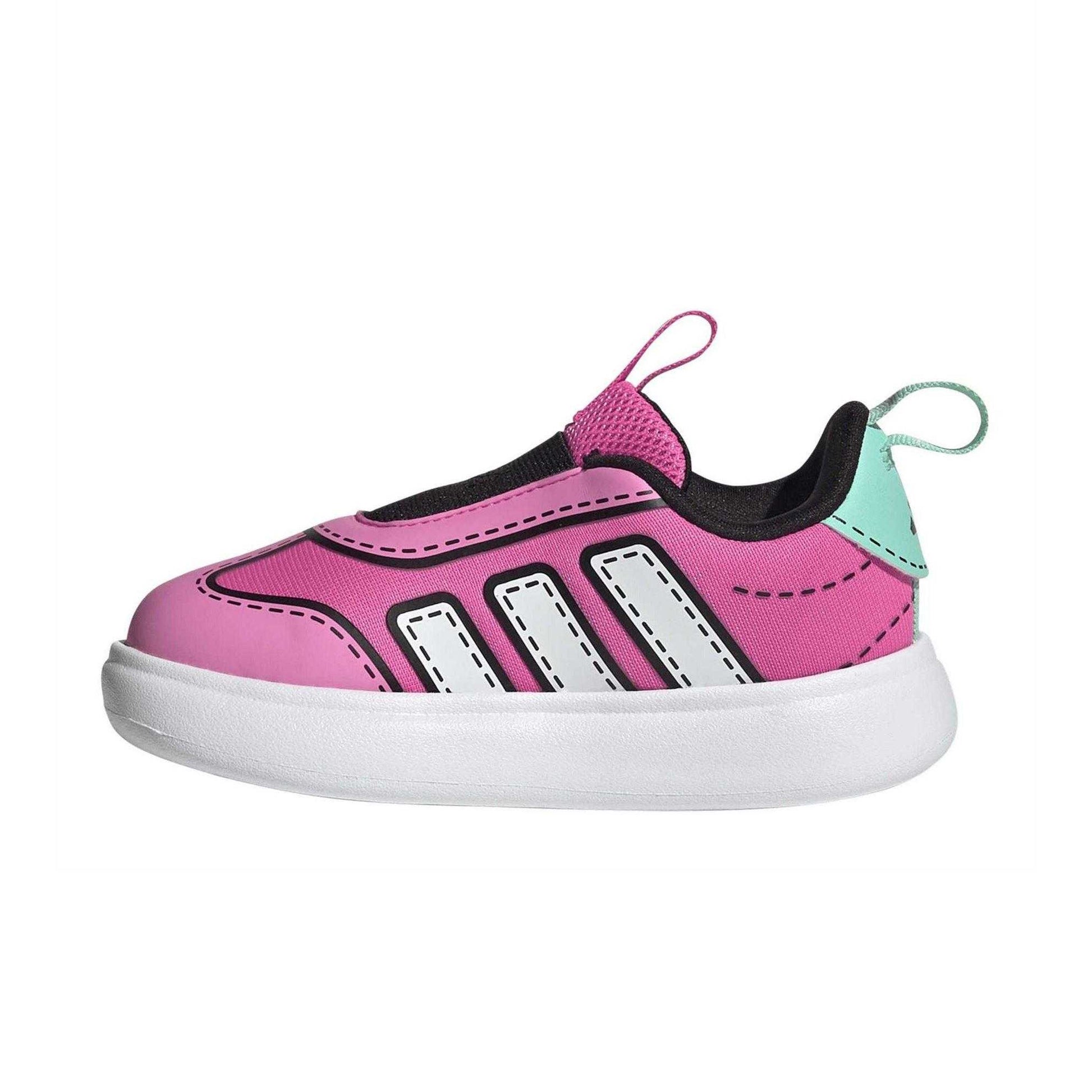 Lucid Pink - Side - Adidas Childrens-Kids Bubblecomic Trainers