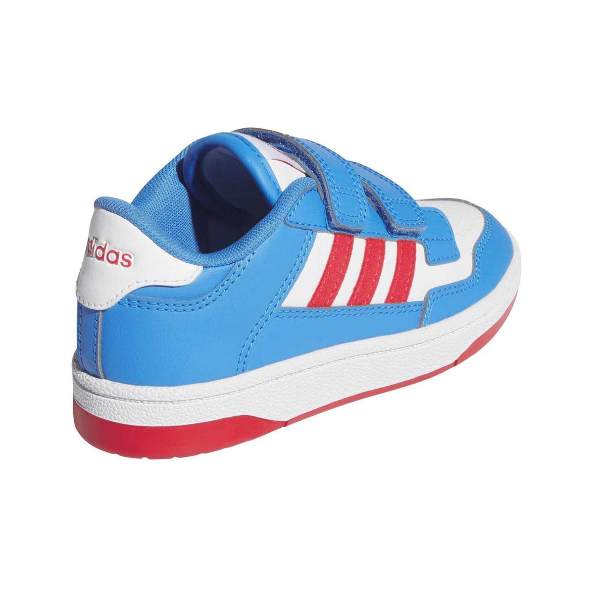 Lucid Blue-Ray - Back - Adidas Childrens-Kids Rapid Court 3 Stripes Trainers