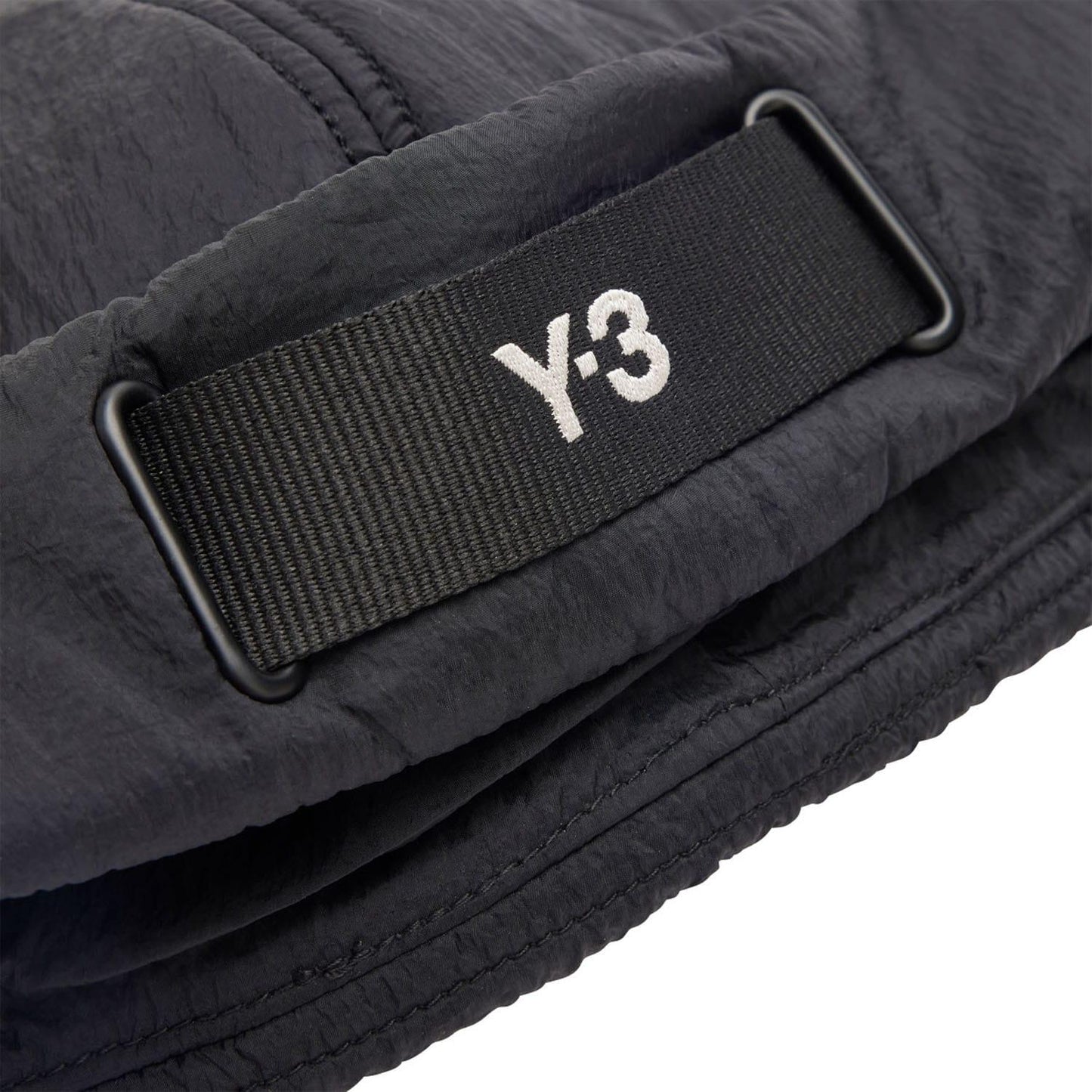 Black - Side - Y-3 Unisex Adult Padded Webbing Beanie