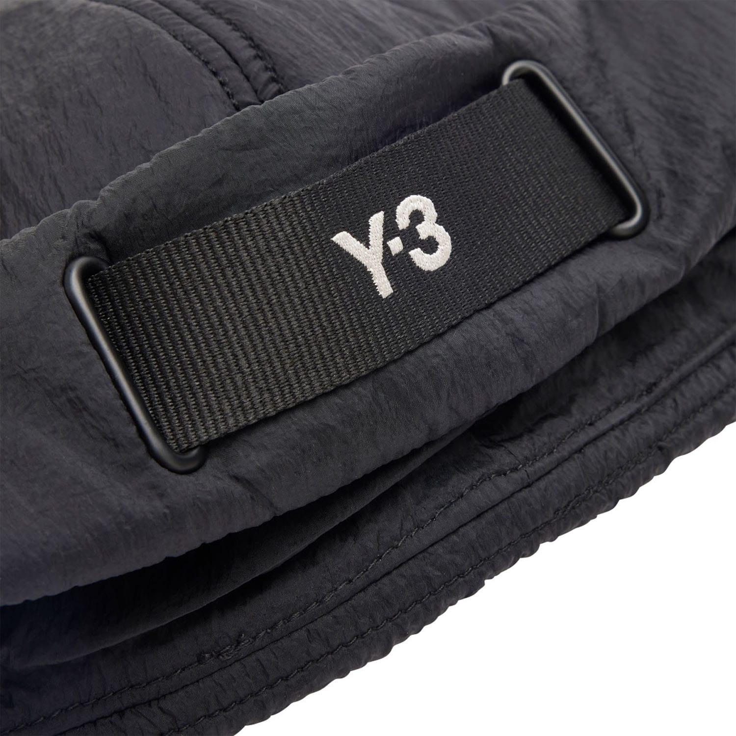 Black - Side - Y-3 Unisex Adult Padded Webbing Beanie