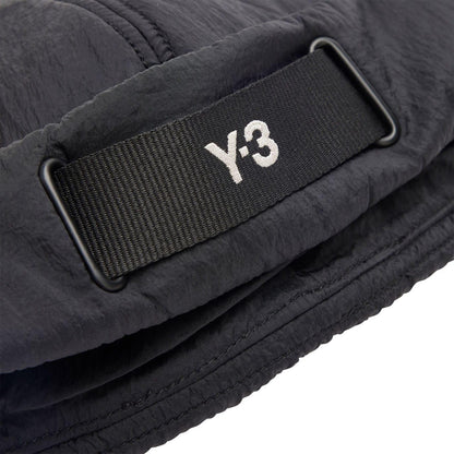 Black - Side - Y-3 Unisex Adult Padded Webbing Beanie