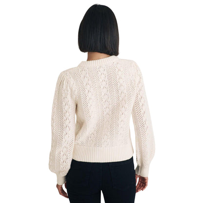 Cream - Back - Nobody´s Child Womens-Ladies Pointelle Knitted Cardigan