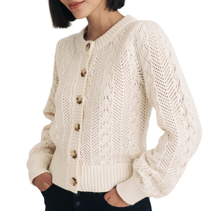 Cream - Side - Nobody´s Child Womens-Ladies Pointelle Knitted Cardigan