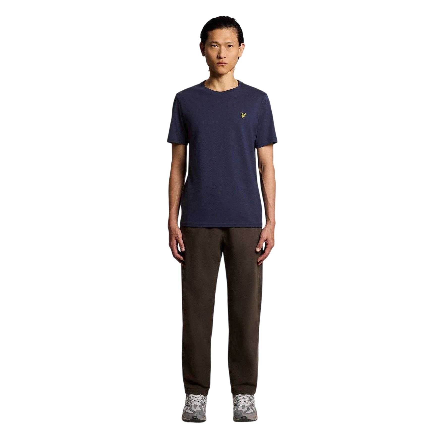 Navy - Side - Lyle & Scott Mens Small Logo Cotton T-Shirt