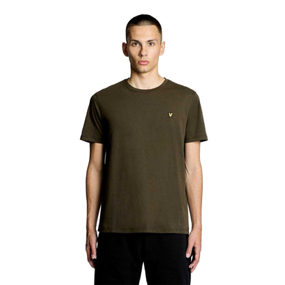 Olive - Front - Lyle & Scott Mens Small Logo Cotton T-Shirt