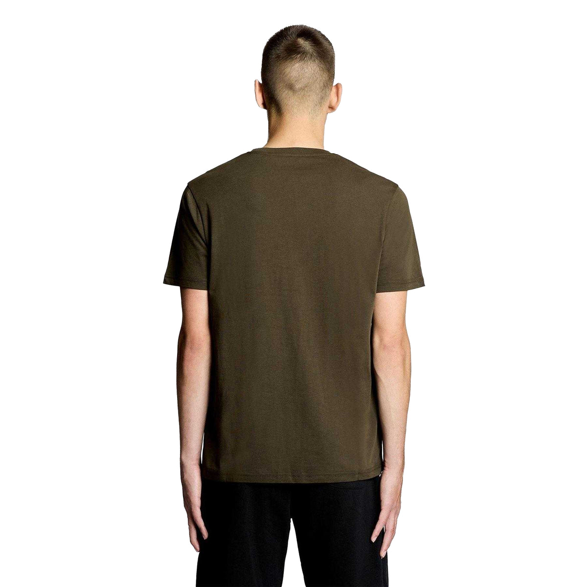 Olive - Back - Lyle & Scott Mens Small Logo Cotton T-Shirt