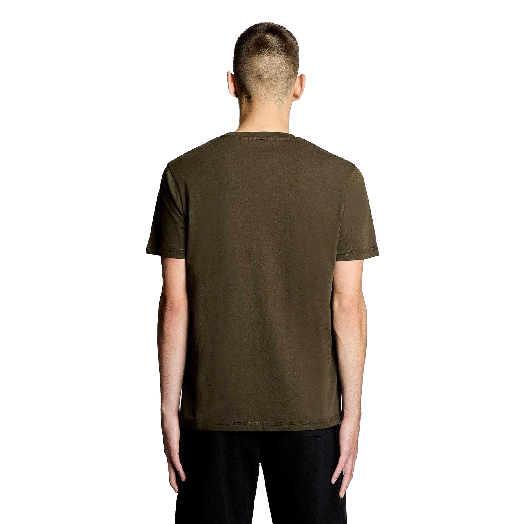 Olive - Back - Lyle & Scott Mens Small Logo Cotton T-Shirt