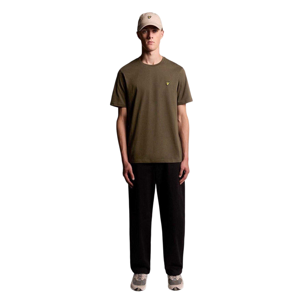 Olive - Side - Lyle & Scott Mens Small Logo Cotton T-Shirt