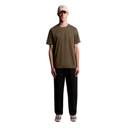 Olive - Side - Lyle & Scott Mens Small Logo Cotton T-Shirt