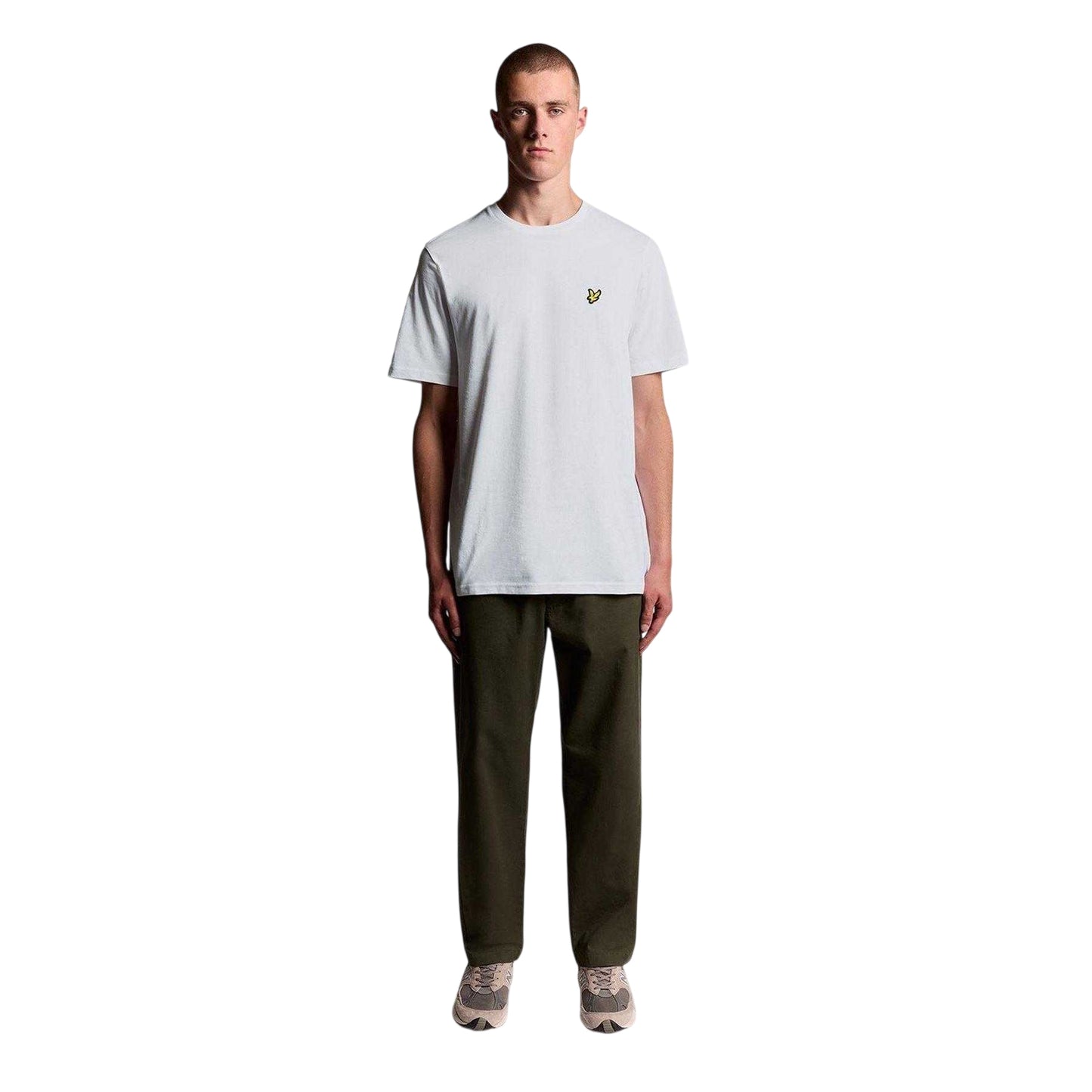 White - Side - Lyle & Scott Mens Small Logo Cotton T-Shirt