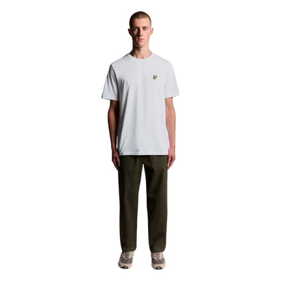 White - Side - Lyle & Scott Mens Small Logo Cotton T-Shirt