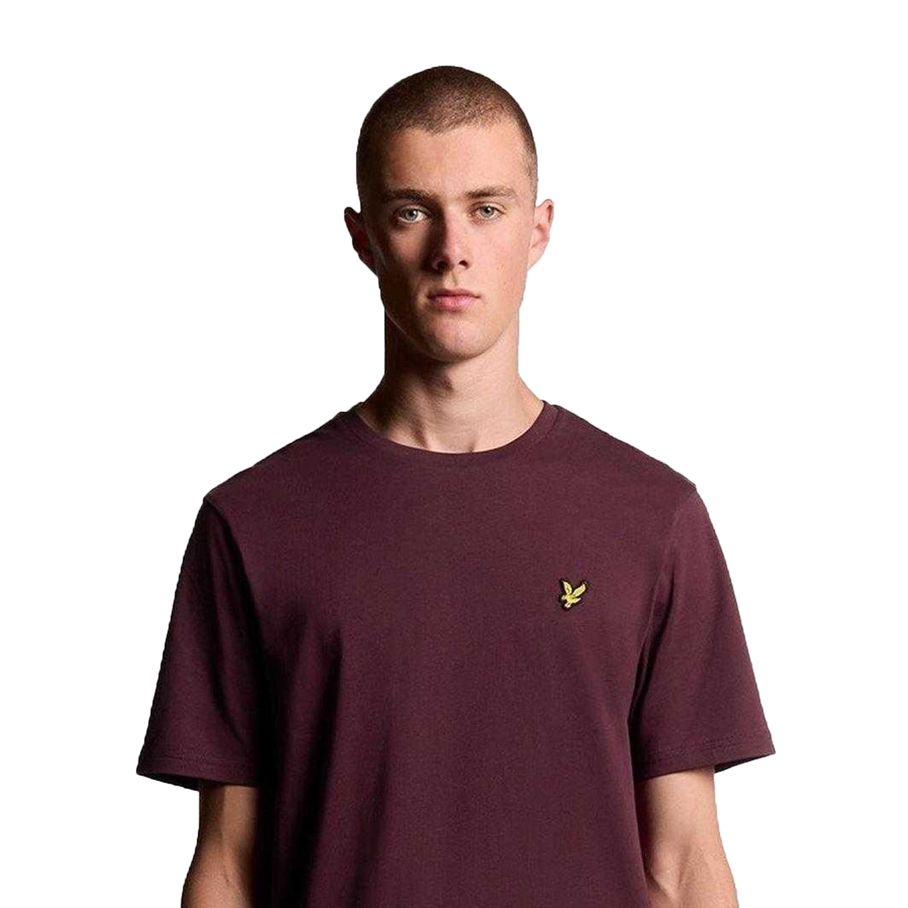 Burgundy - Side - Lyle & Scott Mens Small Logo Cotton T-Shirt